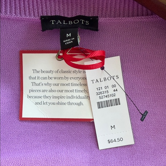 Talbots Womens Lavender Classic Business Laid-back Spring Trendy Layering Piece - Picture 6 of 7